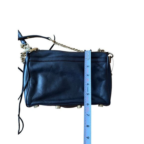 REBECCA MINKOFF Black Gold Leather MAC Crossbody Bag - Picture 4 of 9